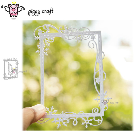 Piggy Craft metal cutting dies cut die mold Christmas snowflake frame Scrapbook paper craft knife mould blade punch stencils die ► Photo 1/5