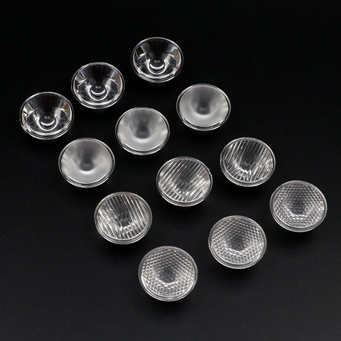 8pcs 1W 3W 5W LED Lens 20MM Optical PMMA Flat Transparent Lens 5 10 15 30 45 60 90 120 Degree stripe bead frosted smooth surface ► Photo 1/6