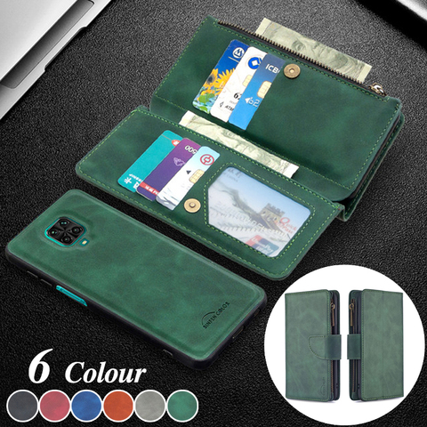 Leather Zipper Wallet Case For XiaoMi RedMi Note 9 Pro Max 9S RedMi 8 7 K20 Pro 8A 7A Magnetic Purse Card Cover Cases Coque Etui ► Photo 1/6