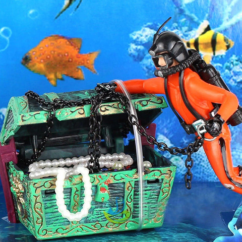 New Unique Design Treasure Hunter Diver Action Figure Fish Tank Ornament Landscape Aquarium Decoration Accessories 1Pcs ► Photo 1/6