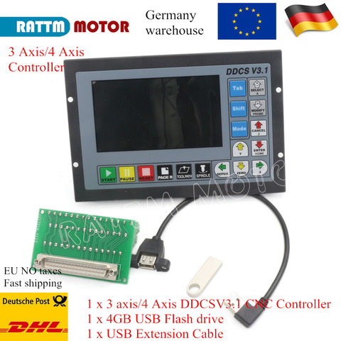 EU Ship CNC accessories Upgraded DDCS V3.1 3 axis / 4 Axis PLC CNC lathe controller 500KHz G-Code Offline ► Photo 1/5