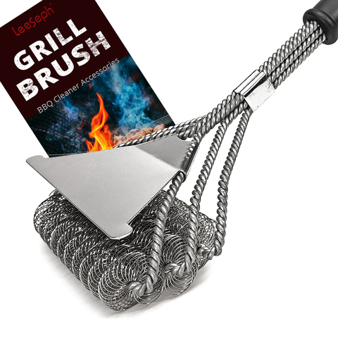 Safe Grill Brush - Bristle Free BBQ Grill Brush - Rust Resistant Stainless Steel Barbecue Cleaner - Great Grilling Accessories ► Photo 1/6