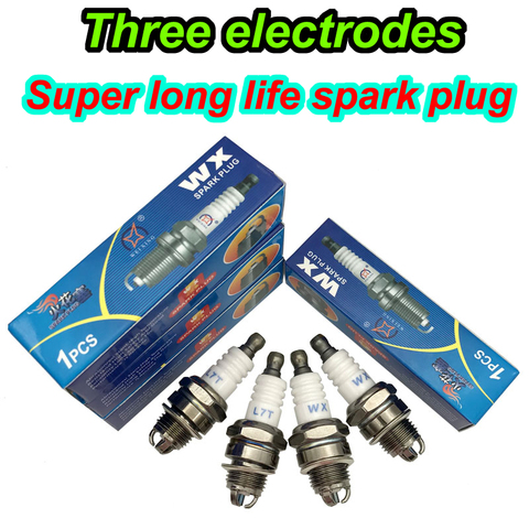 1 2 PCS 3 electrode Spark Plug L7TC for BM6A BMR6A WS6E WS7E BPMR6A WS7F CJ7Y W20MU L7TC BPMR7A 2-stroke chain saw field mower ► Photo 1/6