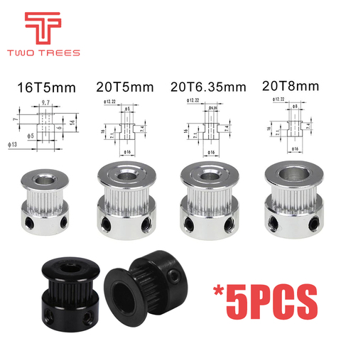 1PCS 3D Printer parts 20 teeth GT2 Timing Pulley Bore 5mm 6.35mm 8mm for Width 6mm GT2 synchronous belt 2GT Belt 20teeth pulley ► Photo 1/5