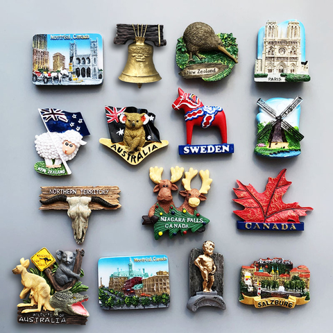 Fridge Magnets Canada Irish German Hollywood Sweden Dutch Salzburg Australi Fridge Magnet Sticker World Travel Souvenir Magnetic ► Photo 1/6