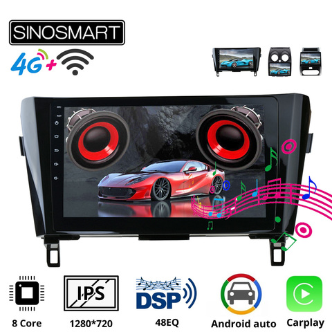 Sinosmart Car GPS Navigation Radio for Nissan QashQai X-Trail 2008-2022 Support factory OEM reverse camera/NAV 8 Core,DSP 48EQ ► Photo 1/6