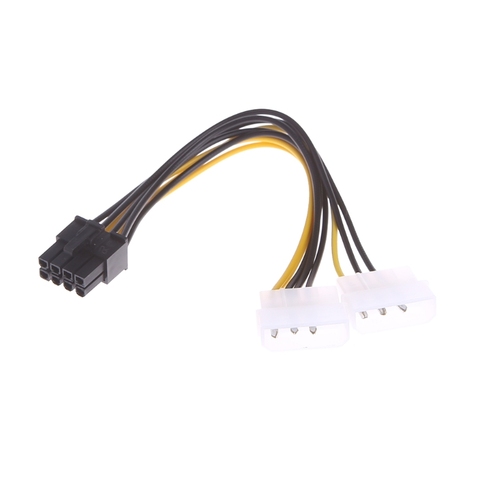 2x 4-Pin Molex LP4 To 8-Pin PCI Express Video Card PSU Power Adapter Cable ► Photo 1/6