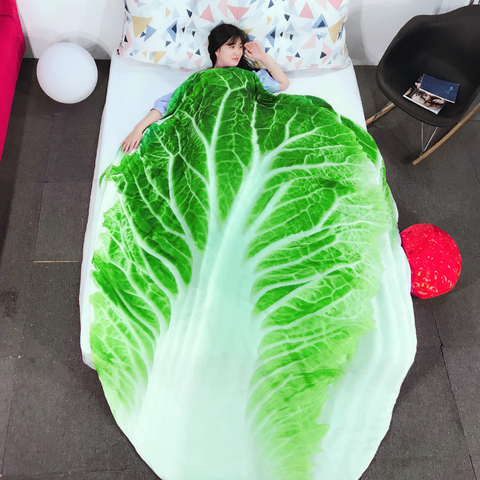 Throw Blanket Super Soft Cotton Bed Quilt Cabbage Vegetables Sea Food Cartoon Dog Summer Cool Plaid Sofa Blanket for Kids Adult ► Photo 1/6