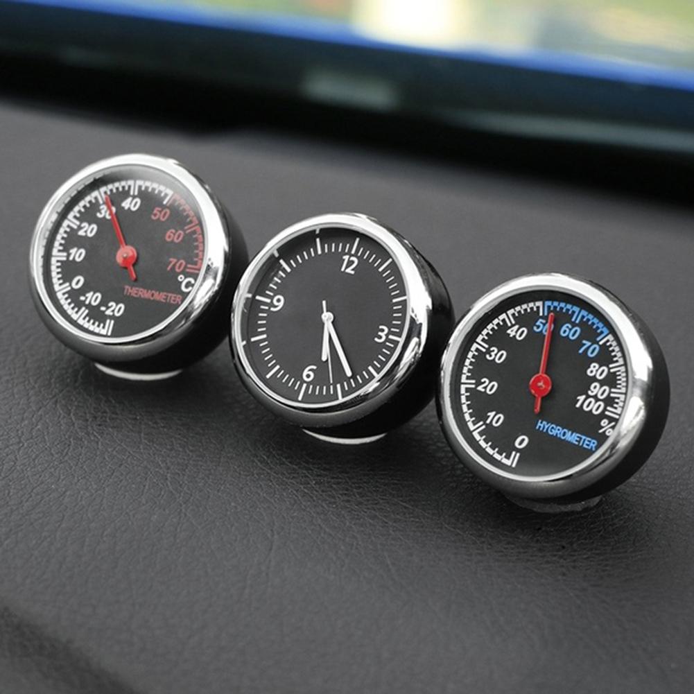 Luminous Thermometer Hygrometer Car Clock Ornament Noctilucent Watch