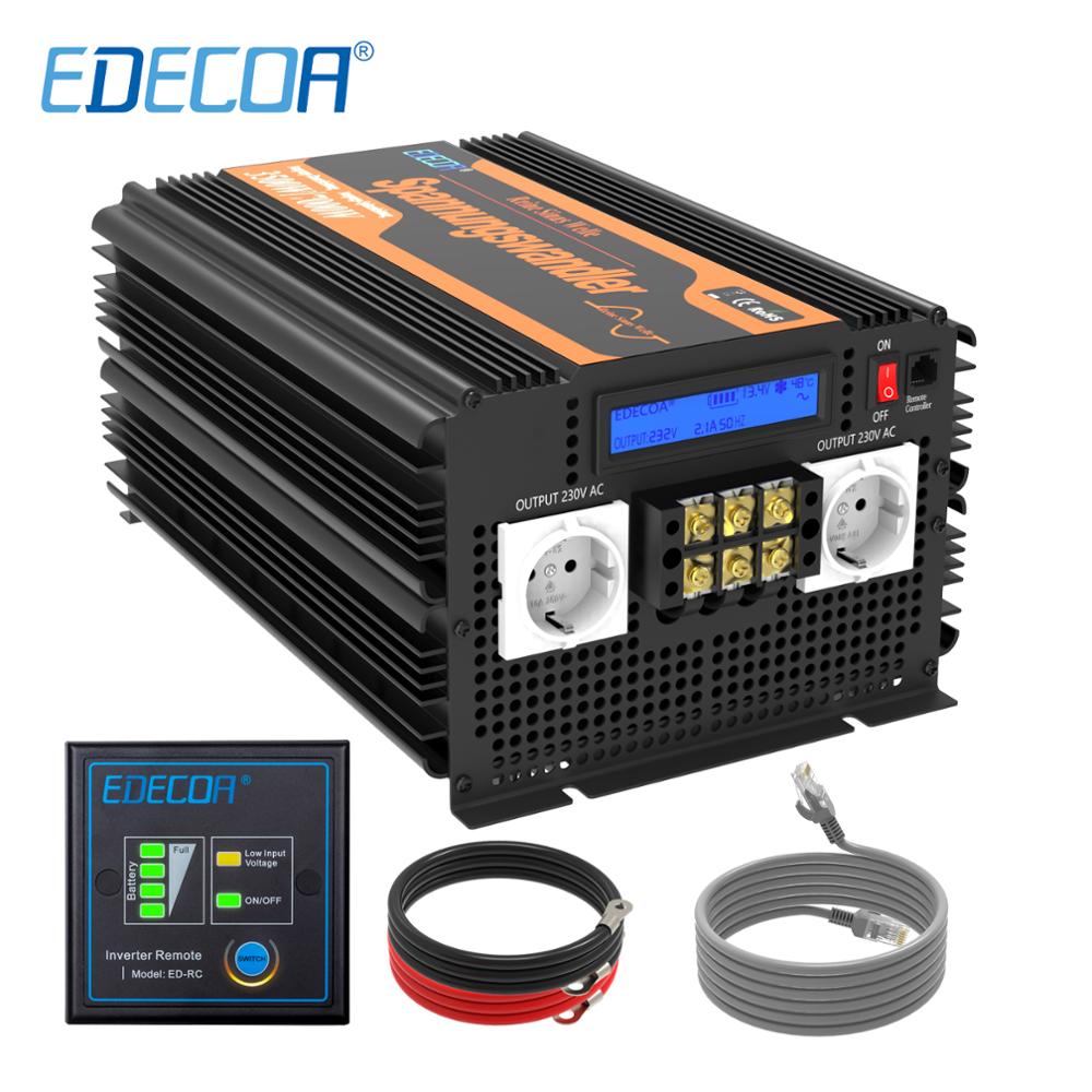 Double LED Pure Sine Wave Power Inverter 3500W/7000W DC 12V To AC 230V Off Grid 