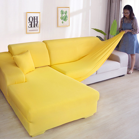 solid color elastic spandex slipcovers couch cover stretch sofa towel corner sofa covers for living room ► Photo 1/6