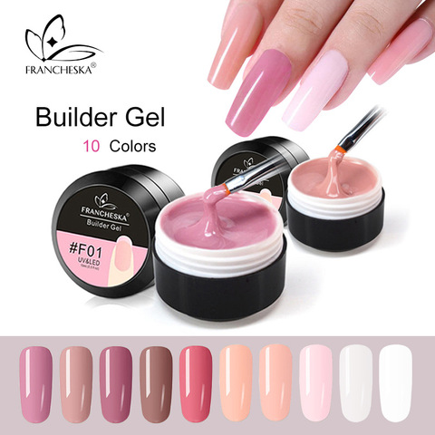 1Pc Francheska 15ml Nail Extension Builder Gel Pink Clear Nail Art UV Light Nail Extend Gel 16 Colors Easy To Use TSLM1 ► Photo 1/6