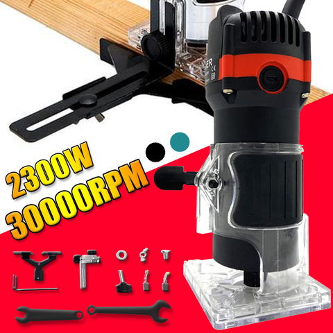 2300W 30000rpm Wood Electric Hand Trimmer Woodworking Engraving Slotting Trimming Hand Carving Machine Wood Router Joiners Set ► Photo 1/6