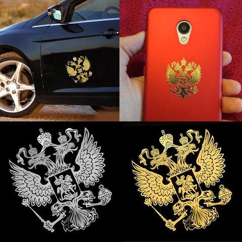 3D Car Sticker Gold Crests of Russia Nickel Metal Car Car Stickers Decals Russian Car Stickers наклейки на авто carro adesivos ► Photo 1/6