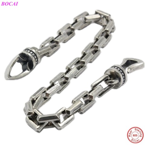 BOCAI S925 Sterling Silver Bracelet 2022 new Fashion Thai silver bracelet punk gyro handmade 925 silver bracelet for men ► Photo 1/6