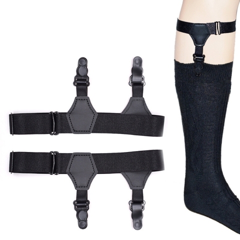 KLV Mens Sock Suspenders Men Garters High Elastic Band Adjustable Single Duck-Mouth Clip Sock Garters Suspender Accessories ► Photo 1/6