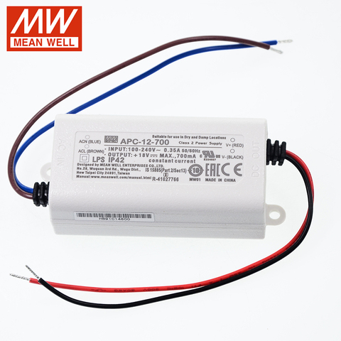 [Seven Neon]MEAN WELL APC-12-350 APC-12-700 350mA 700mA LED Driver High effection Single Output Switching Power Supply ► Photo 1/6