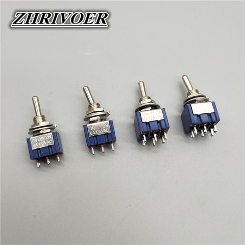 5Pcs Toggle Switch  Mini Switches 2 Position 3 Position Latching Switch MTS-102/103/202/203 ON-ON SPDT ON-OFF -ON SPDT DPDT ► Photo 1/5