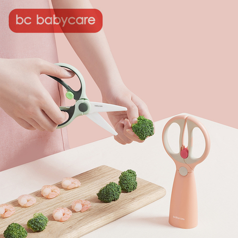 BC Babycare Baby Food Supplement Scissors Vegetable Fruit Multifunction Ceramic Safe Kitchen Shears Dinnerware Household Tool ► Photo 1/6