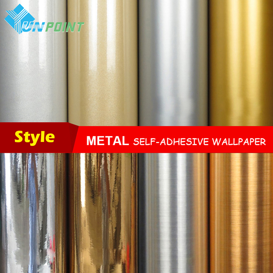 DIY metal decorative wallpaper peel and film brushed silver stainless steel  PVC vinyl waterproof household refrigerator sticker - AliExpress