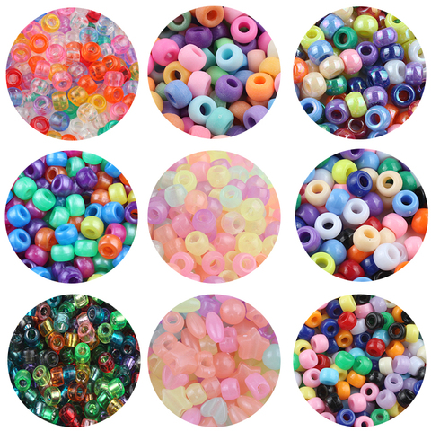 6*9mm 4*6mm Mix Acrylic Beads Big Hole Glow Matte Round Loose Spacer Beads for Jewelry Making Diy Bracelet Necklace Accessories ► Photo 1/6