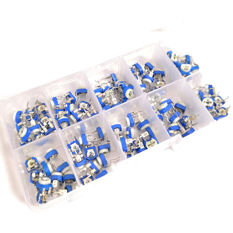 100pcs/Box RM065 Potentiometer Adjustable Resistor Kit 500 - 1M Ohm Multiturn Trimmer Potentiometer Set Variable Resistors Kit ► Photo 1/1