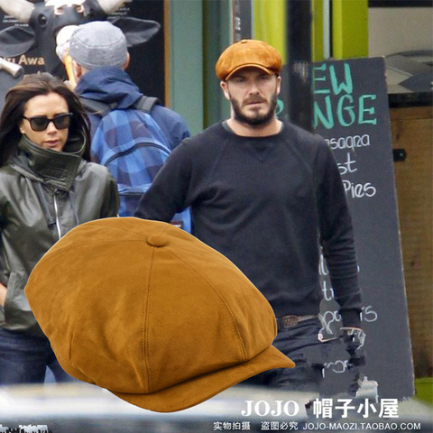 Men Big Size Suede Octagonal Cap Male Newsboy Dad Ivy Caps Flat Cabbie Winter Peaky Blinders Plus Size Beret 55-58cm 58-60cm ► Photo 1/5