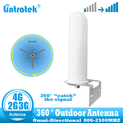 lintratek 2G 3G 4G Omnidirectional outdoor antenna 360° catch signal for cellular cell phone signal booster  GSM  LTE WCDMA ► Photo 1/5