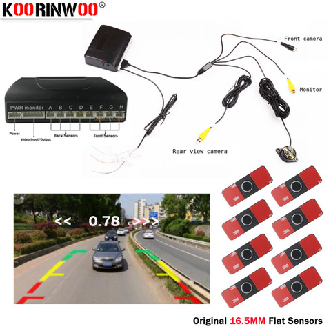 Koorinwoo Parktronics 13MM White Black Car Parking Sensor 8 Alarm Probe video System Can Connect Car Rearview Camera Android DVD ► Photo 1/5