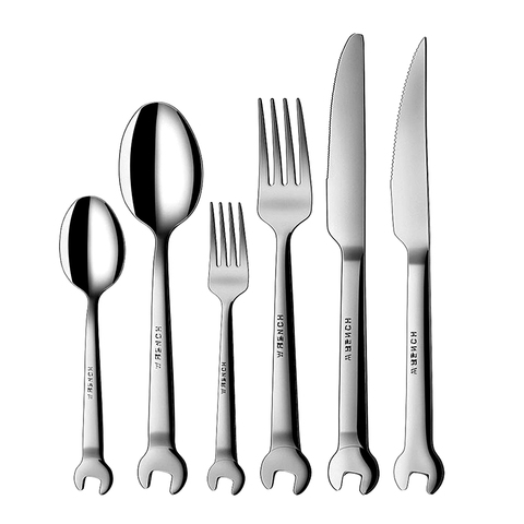 Stainless Steel Dinnerware Set Creative Wrench Shape Fork Spoon Knife Tableware For Dinner Western Utensils Table Cutlery Set ► Photo 1/6