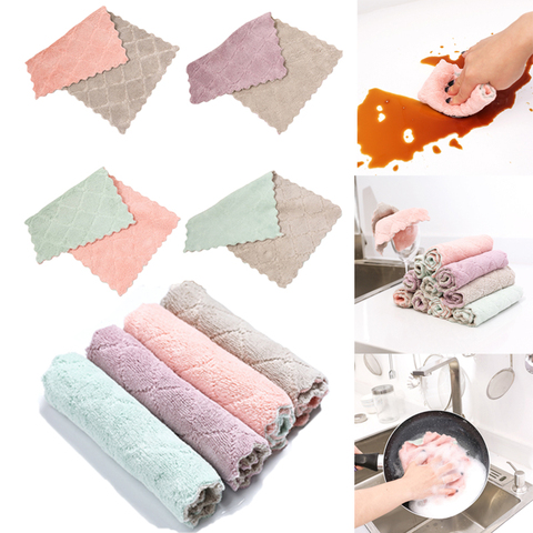 Buy Online 1 Pc Super Absorbent Microfiber Towel Cloth Kitchen Towels Dishcloths Dish Cloth Cleaning Rags Washing Household Tableware Alitools