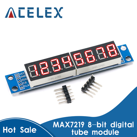 MAX7219 LED Dot Matrix 8 Digit Digital Tube Display Control Module 3.3V 5V Microcontroller Serial Driver 7-segment ► Photo 1/6