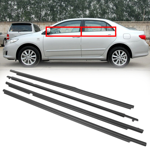 4Pcs Car WeatherStrip Outside Window Trim Door Belt Exterior Moulding Wind Rain Deflector For Toyota Corolla 2009 2010 2011 2012 ► Photo 1/6