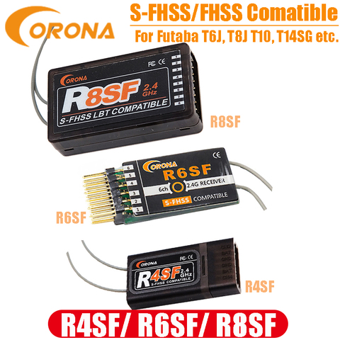 Corona 2.4G R4SF R6SF R8SF S-FHSS/FHSS receiver compatible FUTABA S-FHSS T6 14SG ► Photo 1/5