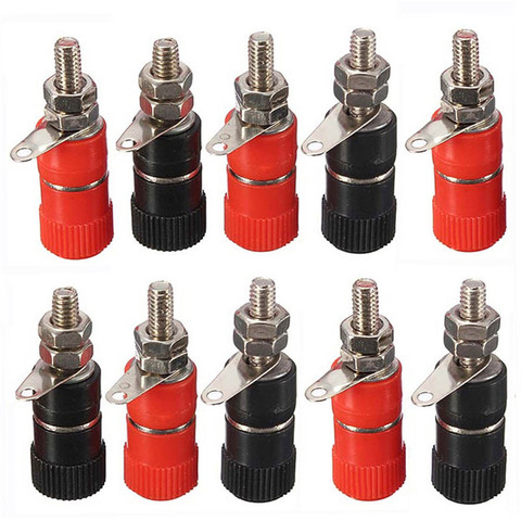 10Pcs Socket Nickel Plated Binding Post Nut Speaker Socket Terminal Binding Post For 4mm Banana Plug Socket Female Connector ► Photo 1/5