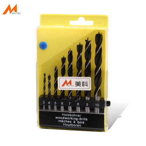 8pcs Woodworking Twist Drill Bit Set 3mm - 10mm Brad Point Round Shank Carbon Steel Drilling Tools for Wood Furnture Cabinet ► Photo 1/6