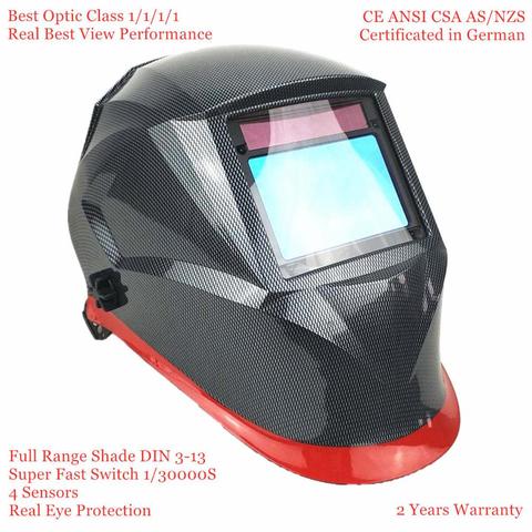 Welding Helmet Top Optical Class 1111 Full Shade 3-13 Viewing Area 100x65mm Welding Mask ► Photo 1/6