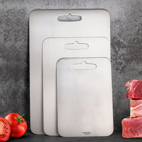 Rover Camel Titanium or stainless steel kitchen cutting boards hard anvil plate fruit plate for home use ► Photo 1/6