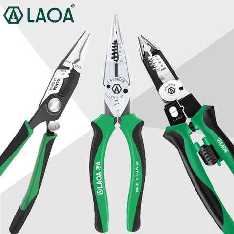 LAOA Multifunction Long Nose Pliers Electrician Wire Stripper Needle Nose Pliers Terminal Crimping Tools ► Photo 1/6