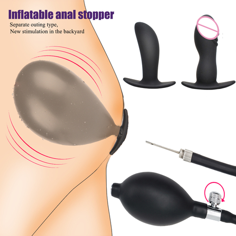 Go Out Inflated Anal Plug Separate Pump Expandable Big Butt Plug Prostate Massage Anus Dilator Anal Dildo Sex Toys for Women Men ► Photo 1/6