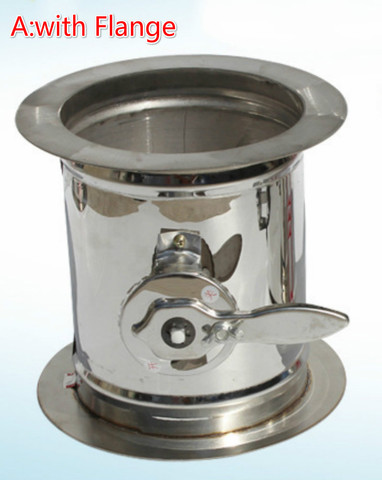 51-150mm Outer diameter stainless steel manual  air damper valve with Flange  Air manual valve for ventilation pipe ► Photo 1/1