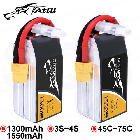 Tattu Lipo Battery 1300mAh 1550mAh Lipo 3S 4S Racing Battery XT60 Plug 45C 75C Quadcopter Racing FPV Drone RC Helicopter ► Photo 1/6