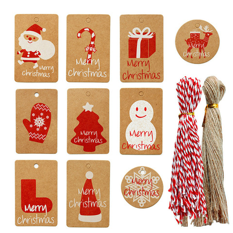 50Pcs Navidad 2022 Paper Tags Merry Christmas Tree Ornaments DIY Crafts Label Natal Christmas Decorations for Home 2022 New Year ► Photo 1/6