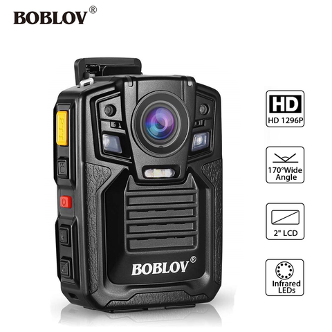 BOBLOV HD66-02 32GB/64GB HD 1296P Mini Camcorder Security Police Body Camera Night Vision Video Recorder Wearable Police camera ► Photo 1/6