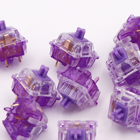 New arrival 4pcs/pack Everglide Crystal Purple switch mechanical keyboard gold contactor 5 pins RGB transparent switch shaft ► Photo 1/4