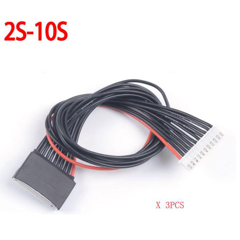 3pcs Lipo Battery Extended Balance Head Charging Cable 2S/3S/4S/5S/6S/7S/8S/9S/10S 30CM Silicone 20AWG Extension Line Connector ► Photo 1/3