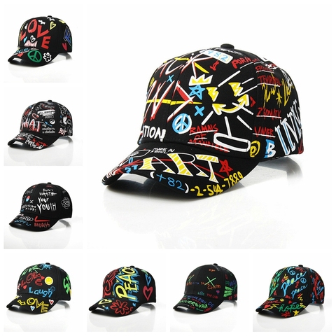 Children Snapback Hat Personality Street Dance Sun Peaked Cap for Boy and Girl Fashion Kids Graffiti Baseball Cap 4-8 Years Old ► Photo 1/6