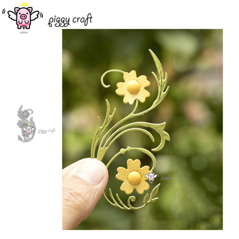 Piggy Craft metal cutting dies cut die mold Flower leaf strip Scrapbook paper craft knife mould blade punch stencils dies ► Photo 1/2