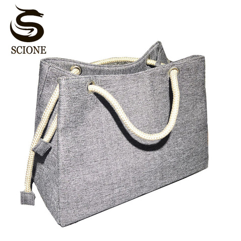 Fashion Women Linen Handbag Large Shopping Tote Holiday Big Basket Bags Summer Beach Bag Woven Beach Shoulder Bag JXY550 ► Photo 1/6