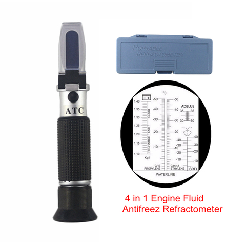 Portable Optical 4 in 1 Engine Fluid Refractometer Adblue Propylene Ethylene Glycol Car Cleaning Fluids Battery Fluids Tester ► Photo 1/6